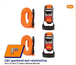 Action C&C spanband met ratelsluiting aanbieding