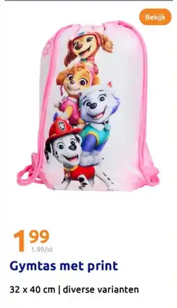 Action Gymtas met print aanbieding