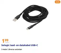 Action Sologic laad- en datakabel USB-C aanbieding