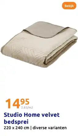Action Studio Home velvet bedsprei aanbieding