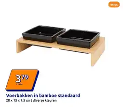 Action Voerbakken in bamboe standaard aanbieding