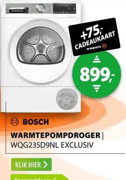 Expert Bosch warmtepompdroger | WQG235D9NL aanbieding
