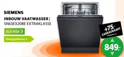 Expert Siemens inbouw vaatwasser | SN63EX20BE EXTRAKLASSE aanbieding