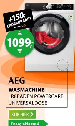 Expert Aeg wasmachine powercare universaldose LR8BADEN aanbieding
