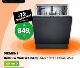 Expert Siemens inbouw vaatwasser | extraklasse SN63EX20BE aanbieding