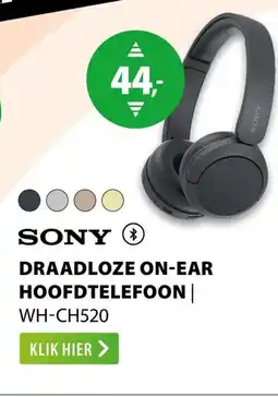Expert Sony draadloze on-ear hoofdtelefoon | WH-CH520 aanbieding