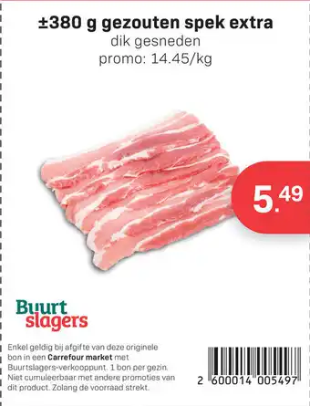 Buurtslagers Gezouten spek extra aanbieding
