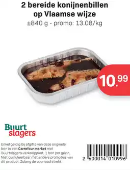 Buurtslagers Bereide konijnenbillen op Vlaamse wijze aanbieding