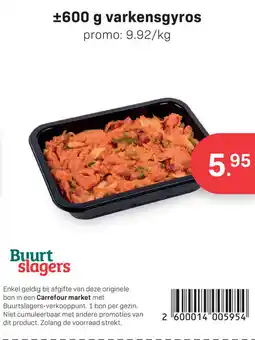 Buurtslagers Varkensgyros aanbieding