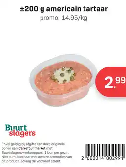 Buurtslagers Americain tartaar aanbieding