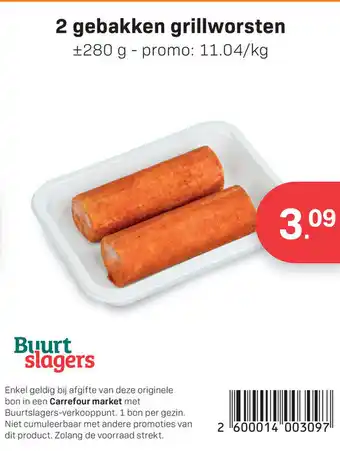 Buurtslagers Gebakken grillworsten aanbieding