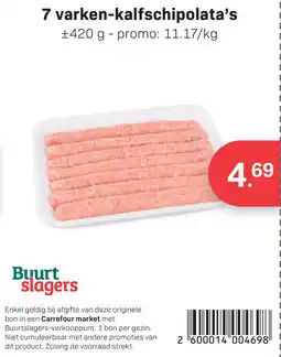 Buurtslagers Varken-kalfschipolata's aanbieding