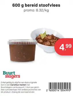 Buurtslagers Bereid stoofvlees aanbieding