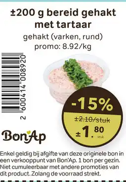 Bon Ap Bereid gehakt met tartaar aanbieding
