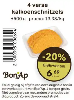 Bon Ap 4 verse kalkoenschnitzels aanbieding
