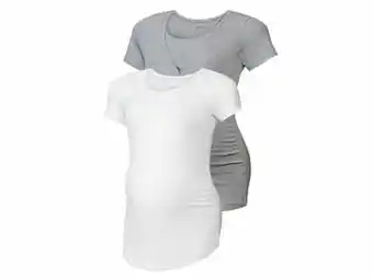 ESMARA® Set van 2 zwangerschapsshirts van een katoenmix (XL (48/50), wit/grijs)