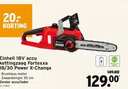 GAMMA Einhell 18V accu kettingzaag Fortexxa 18/30 Power X-Change aanbieding