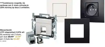 GAMMA UTP-stopcontact CAT6 wit aanbieding