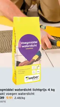 GAMMA Voegmiddel waterdicht lichtgrijs 4 kg Maakt voegen waterdicht 2.48/kg aanbieding