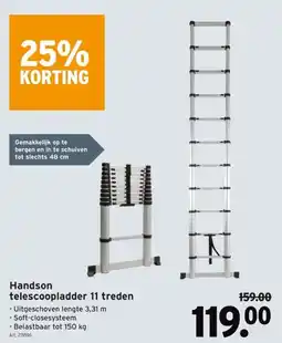 GAMMA Handson telescoopladder 11 treden aanbieding