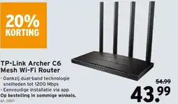 GAMMA TP-Link Archer C6 Mesh Wi-Fi Router aanbieding