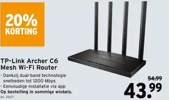 GAMMA TP-Link Archer C6 Mesh Wi-Fi Router aanbieding