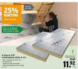 GAMMA A-therm PIR isolatieplaat dikte 6 cm aanbieding