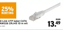 GAMMA Q-Link UTP kabel CAT6 AWG26 2RJ45 10 m wit aanbieding
