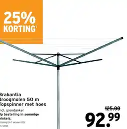 GAMMA Brabantia droogmolen 50 m Topspinner met hoes aanbieding
