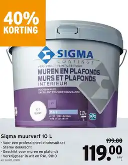 GAMMA Sigma muurverf 10 L aanbieding