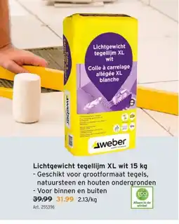 GAMMA Lichtgewicht tegellijm XL wit 15 kg - Geschikt voor grootformaat tegels aanbieding