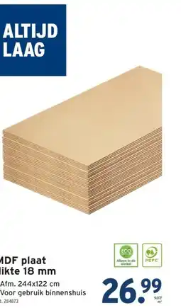 GAMMA MDF plaat dikte 18 mm aanbieding