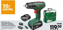 GAMMA Bosch 18V accu schroefboormachine EasyDrill + 241-delige accessoireset Systembox aanbieding
