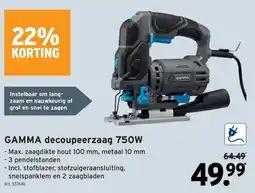 GAMMA GAMMA decoupeerzaag 750W aanbieding