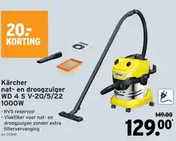 GAMMA Kärcher nat- en droogzuiger WD 4 S V-20/5/22 1000W aanbieding