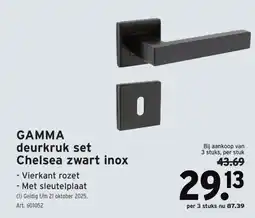 GAMMA GAMMA deurkruk set Chelsea zwart inox aanbieding
