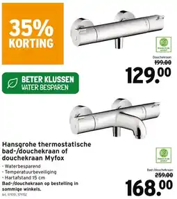 GAMMA Hansgrohe thermostatische bad-/douchekraan of douchekraan Myfox aanbieding