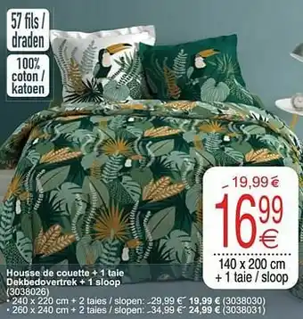 Cora Housse de couette + 1 taie dekbedovertrek + 1 sloop aanbieding