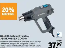 GAMMA GAMMA heteluchtpistool JS-RFA0818A 2000W aanbieding