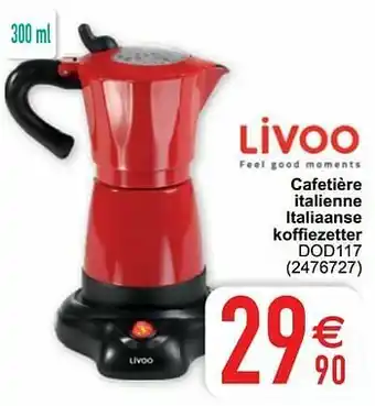 Cora Livoo cafetière italienne italiaanse koffiezetter dod117 aanbieding