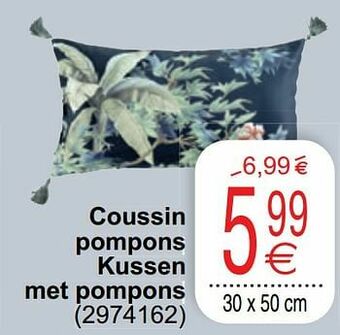 Cora Coussin pompons kussen met pompons aanbieding