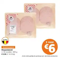 Colruyt Hespenworst aanbieding