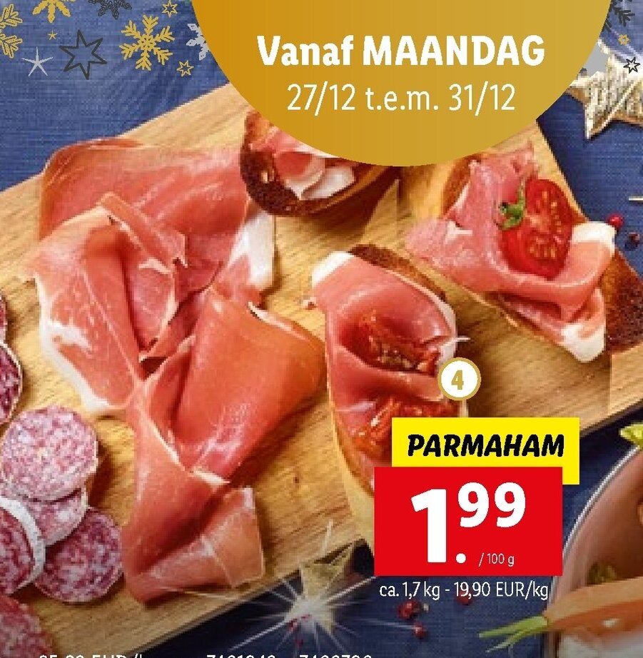 Deluxe Prosciutto di parma bob 100 g promotie bij Lidl