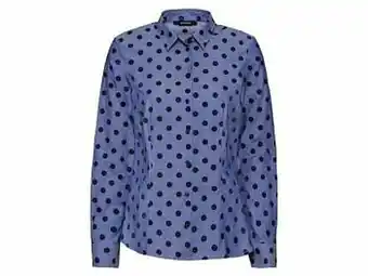 Lidl ESMARA® Getailleerde katoenen blouse (46, blauw) aanbieding