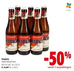 Colruyt Hapkin sterk blond bier 8,5% vol aanbieding