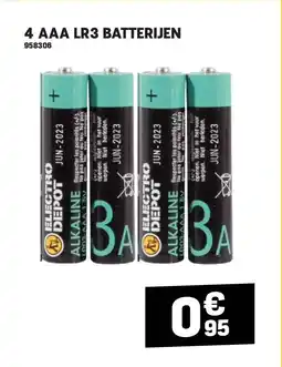 Electro Depot 4 AAA LR3 BATTERIJEN aanbieding