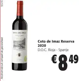 Colruyt Coto de Imaz Reserva 2020 aanbieding