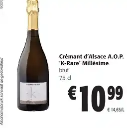 Colruyt Crémant d’Alsace A.O.P. ‘K-Rare’ Millésime aanbieding