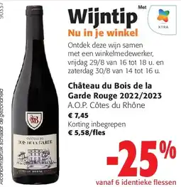 Colruyt Château du Bois de la Garde Rouge 2022/2023 aanbieding