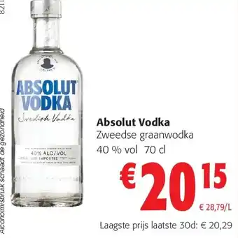 Colruyt Absolut Vodka aanbieding